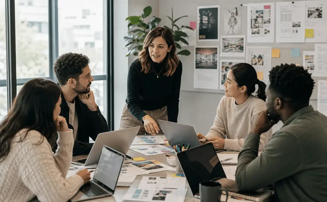 Photoreal editorial image about AI training becoming a formal marketing capability