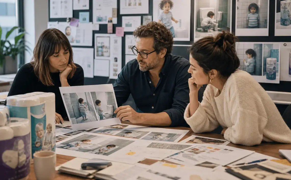 Photoreal editorial image about human-centered creative effectiveness