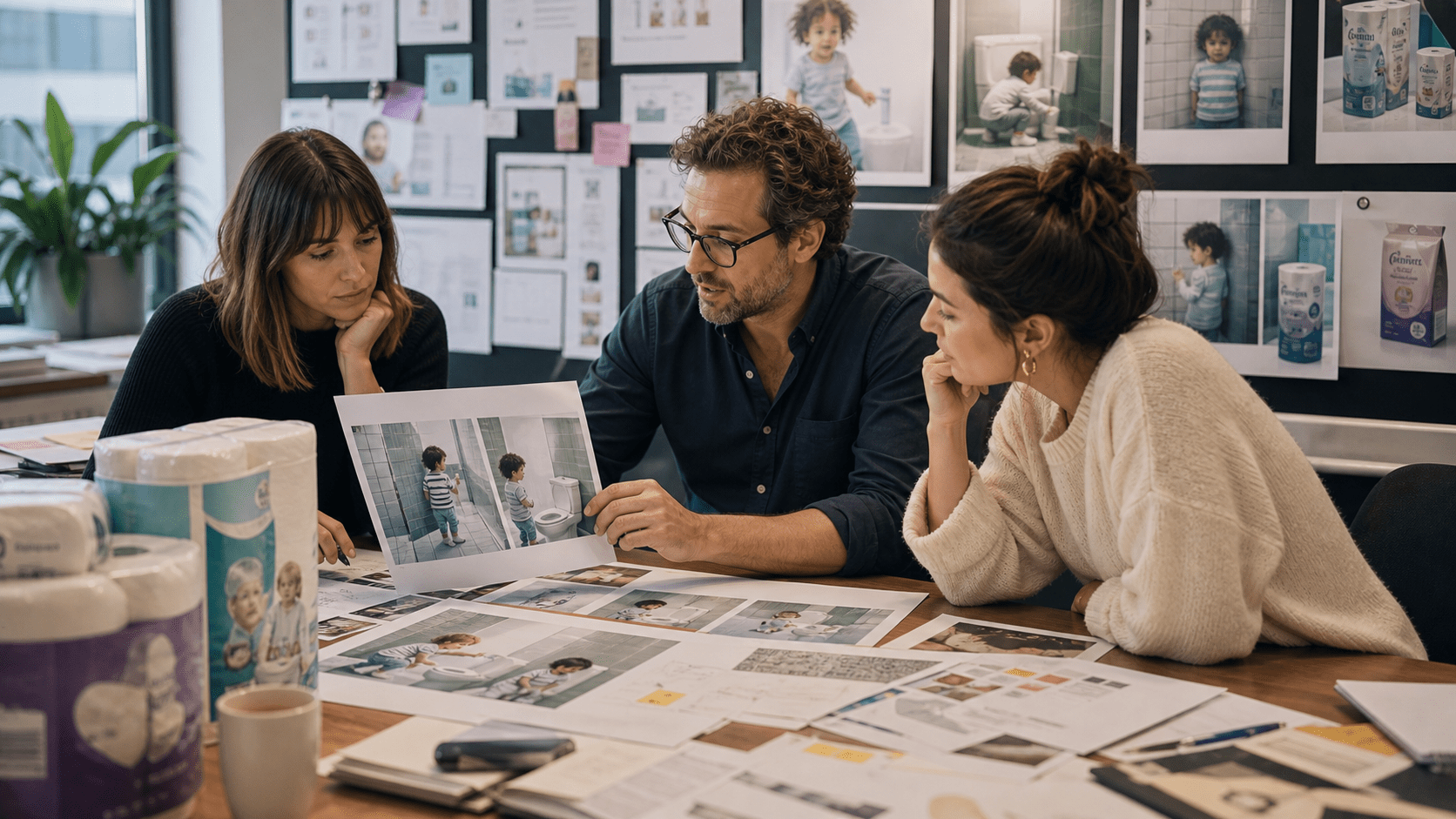 Photoreal editorial image about human-centered creative effectiveness