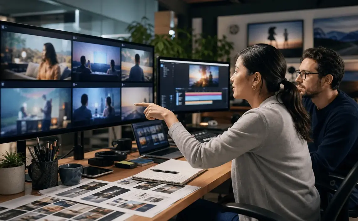 Photoreal editorial image about Disney using AI to lower CTV ad-creation barriers