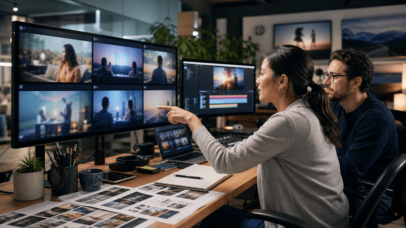 Photoreal editorial image about Disney using AI to lower CTV ad-creation barriers