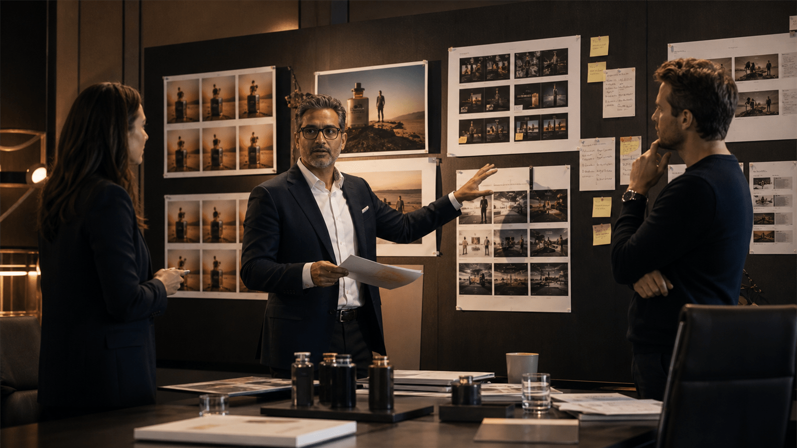 Photoreal editorial image about CMO strategy in an AI-driven sea of sameness