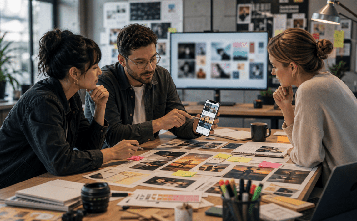 Photoreal editorial image about AI ad automation changing agency work