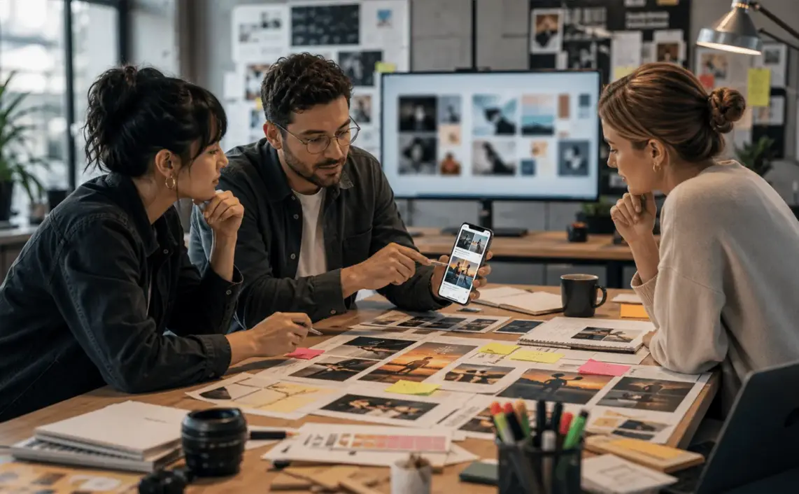 Photoreal editorial image about AI ad automation changing agency work