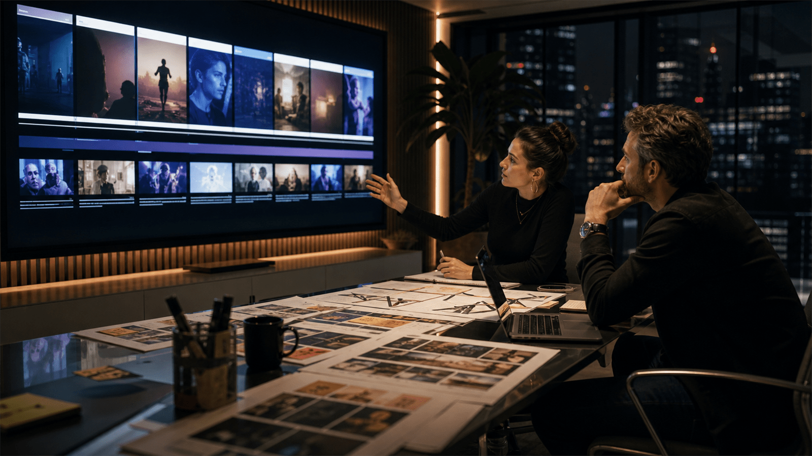 Photoreal editorial image about sequential storytelling in streaming advertising