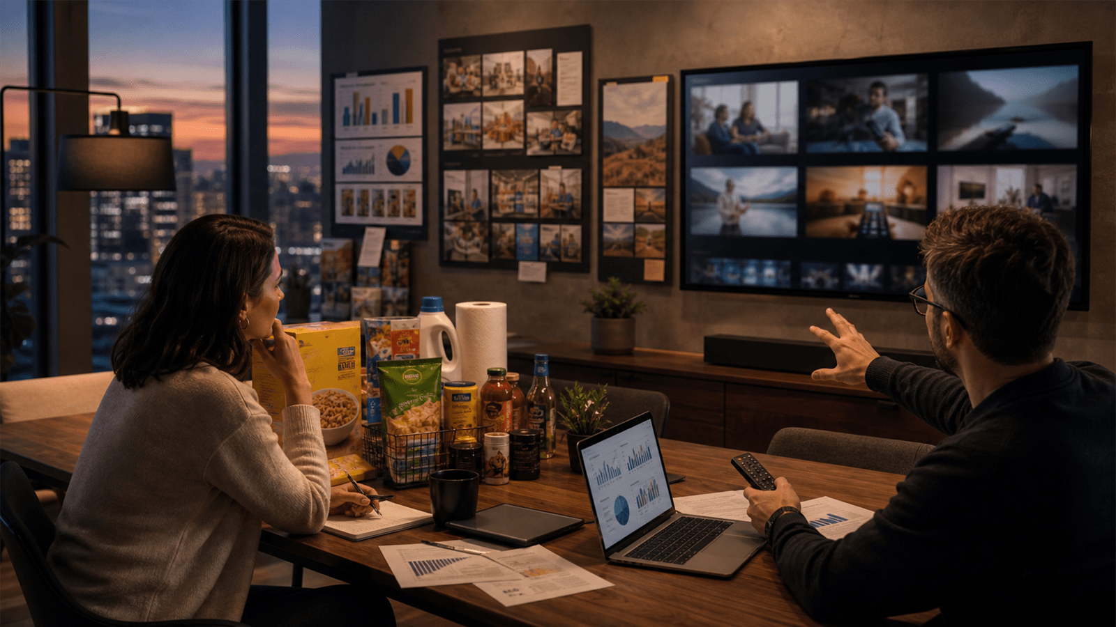 Photoreal editorial image about Walmart and Vibe making connected TV feel like performance media