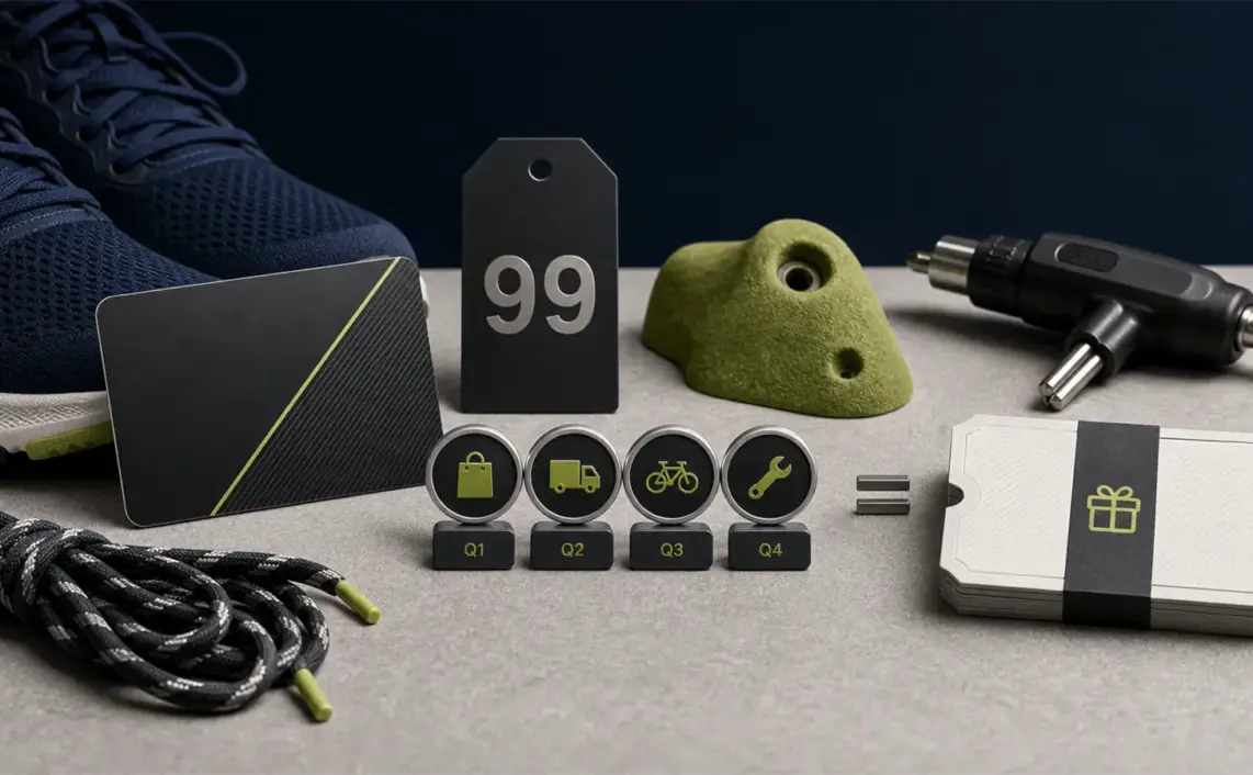 Paid loyalty tier economics sports retail still life