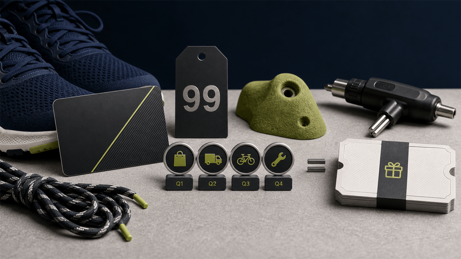 Paid loyalty tier economics sports retail still life