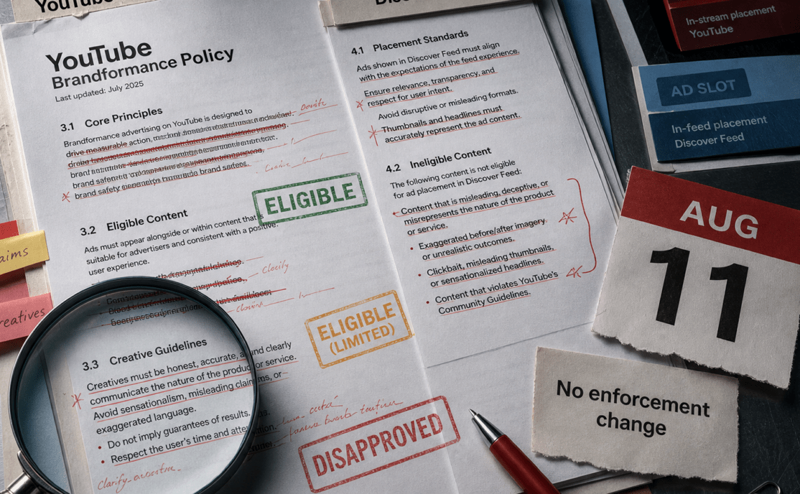 Google’s YouTube & Discover Ad Requirements Were Rewritten Again: What Actually Changes for Media Teams